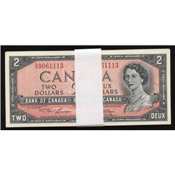 Bank of Canada $2, 1954 - Lot of 36 Consecutive