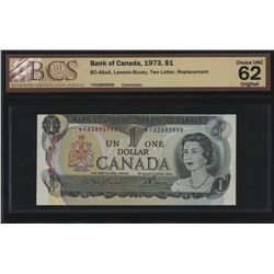 Bank of Canada $1, 1973 Rare Replacement