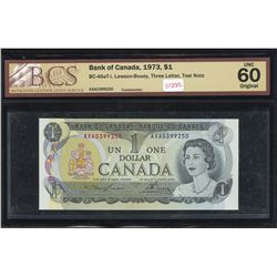 Bank of Canada $1, 1973 Test Note