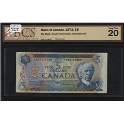 Bank of Canada $5, 1972 Replacement