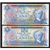 Image 1 : Bank of Canada $5, 1972 & 1979 - Specimen Notes