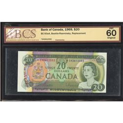 Bank of Canada $20, 1969 Replacement