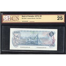 Bank of Canada $5, 1979 Test Note