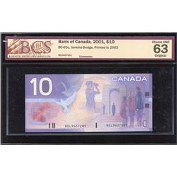 Bank of Canada $10, 2001 Changeover