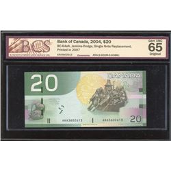 Bank of Canada $20, 2004 Single Note Replacement