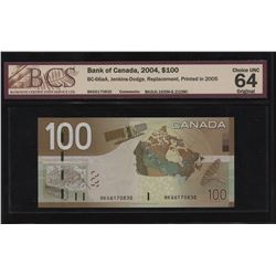 Bank of Canada $100, 2004 Replacement