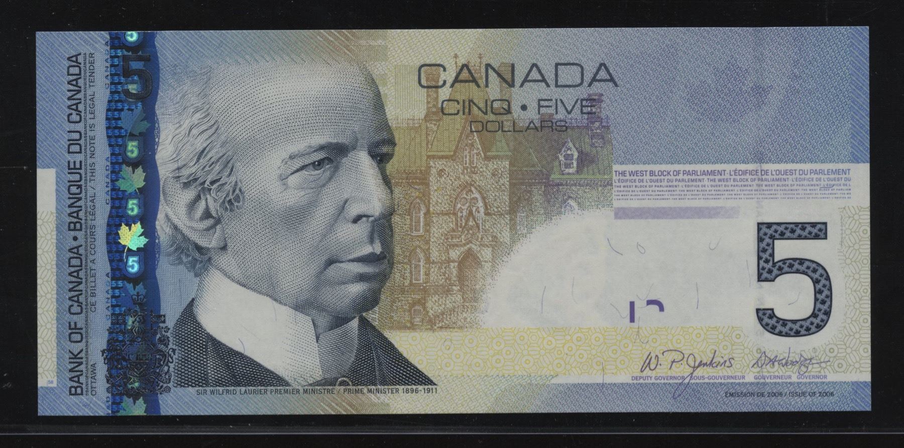 Bank of Canada $5, 2006 Single Note Replacement