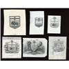 Image 1 : Die proof vignettes: Provincial and National Shields.