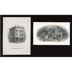 Commercial Bank of Manitoba, two die proof vignettes.