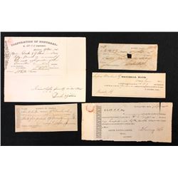 Lot of 5 Banking Documents from the Collection of Walter Allan.