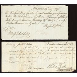 Hand written eighteenth century financial documents