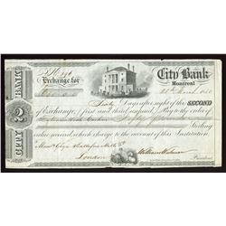 City Bank, Montreal, Bill of Exchange Lot