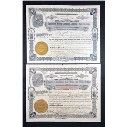 Niagara Area Mining Share Certificates.