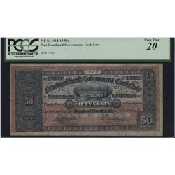 Newfoundland Government Cash Note 50 Cents, 1912-13