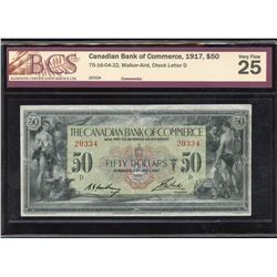 Canadian Bank of Commerce $50, 1917