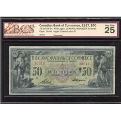 Canadian Bank of Commerce $50, 1917