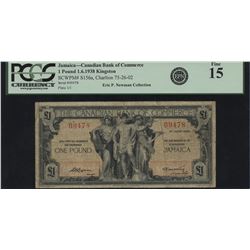 Canadian Bank of Commerce, 1938 £1 Jamaica.
