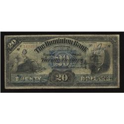 Dominion Bank $20, 1909