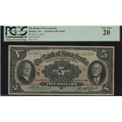 Bank of Nova Scotia $5, 1929