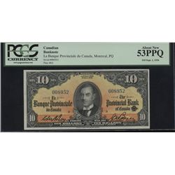 Banque Canadienne Provinciale du Canada $10, 1936