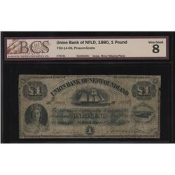 Union Bank of Newfoundland 1 Pound, 1880