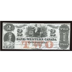 Bank of Western $2, 1859 Remainder