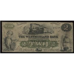 Westmorland Bank $2, 1861