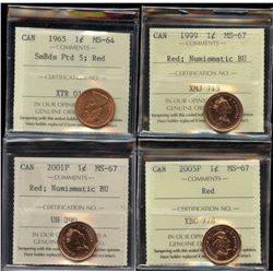 Lot of 4 - ICCS Graded Coins