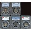 Image 1 : Fifty Cents - Lot of 5 PCGS Graded Coins