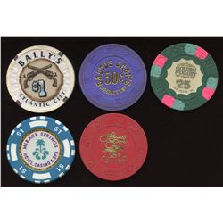 5 Assorted Casino Chips.