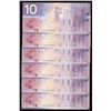 Image 2 : 2001 Bank of Canada $10 - Lot of 6 Consecutive Notes