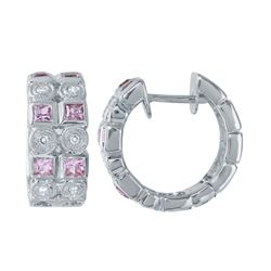14KT White Gold 1.27ctw Sapphire and Diamond Earrings