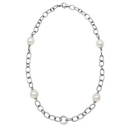18KT White Gold 35.10ctw Pearl and Diamond Necklace