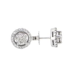 14KT White Gold 1.39ctw Diamond Earrings