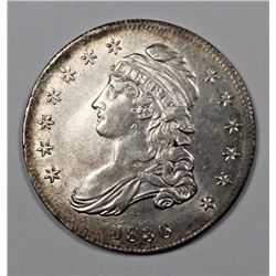 1836 BUST HALF DOLLAR AU/UNC