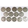 Image 1 : 14 DIFFERENT WALKING LIBERTY HALF DOLLARS