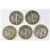 Image 1 : 5 WALKING LIBERTY HALF DOLLARS