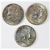 Image 1 : 3 FRANKLIN HALF DOLLARS
