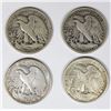 Image 2 : FOUR WALKING LIBERTY HALF DOLLARS