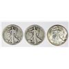 Image 1 : THREE WALKING LIBERTY HALF DOLLARS