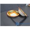 Image 36 : Plaid Under Glaze Painted Cups, Plates, Bowls, Sugar/Creamer, Serving Plate/Dish Set