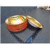 Image 39 : Plaid Under Glaze Painted Cups, Plates, Bowls, Sugar/Creamer, Serving Plate/Dish Set