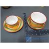 Image 3 : Plaid Under Glaze Painted Cups, Plates, Bowls, Sugar/Creamer, Serving Plate/Dish Set