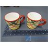 Image 8 : Plaid Under Glaze Painted Cups, Plates, Bowls, Sugar/Creamer, Serving Plate/Dish Set