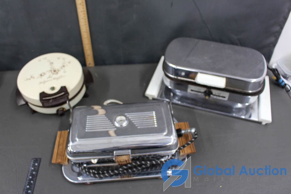 (3) Toastmaster Belgium Waffle Maker, Vintage Toastess Sandwich
