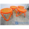 Image 2 : (4) Orange Plastic Side Tables