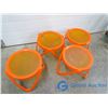 Image 3 : (4) Orange Plastic Side Tables
