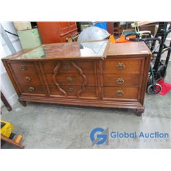 Wooden Dresser & Mirror