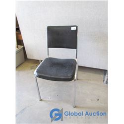 Chrome/Black Leather Look Chair - OFFSITE
