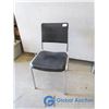 Image 1 : Chrome/Black Leather Look Chair - OFFSITE